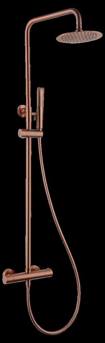 Barra de ducha termostatica serie NAPOLES acabado oro rosa cepillado - Imagen 4