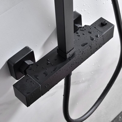 Barra de ducha termostatica serie VIGO acabado negro mate - Imagen 2