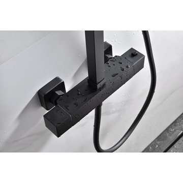 Barra de ducha termostatica serie VIGO acabado negro mate - Imagen 2