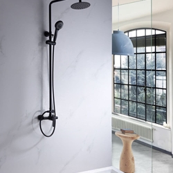 Columna de ducha monomando serie ROMA acabado negro mate - Imagen 1