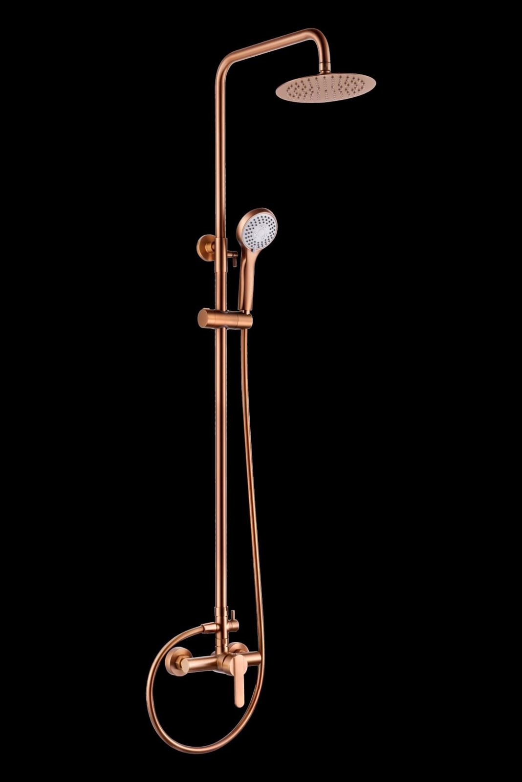 Columna de ducha monomando serie ROMA acabado oro rosa cepillado - Imagen 1