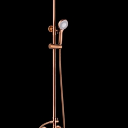 Columna de ducha monomando serie ROMA acabado oro rosa cepillado - Imagen 1