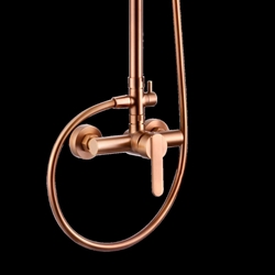 Columna de ducha monomando serie ROMA acabado oro rosa cepillado - Imagen 2