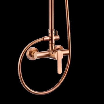 Columna de ducha monomando serie ROMA acabado oro rosa cepillado - Imagen 2