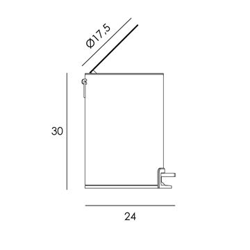 Cubo de pedal 5 L soft close acabado blanco mate - Imagen 2
