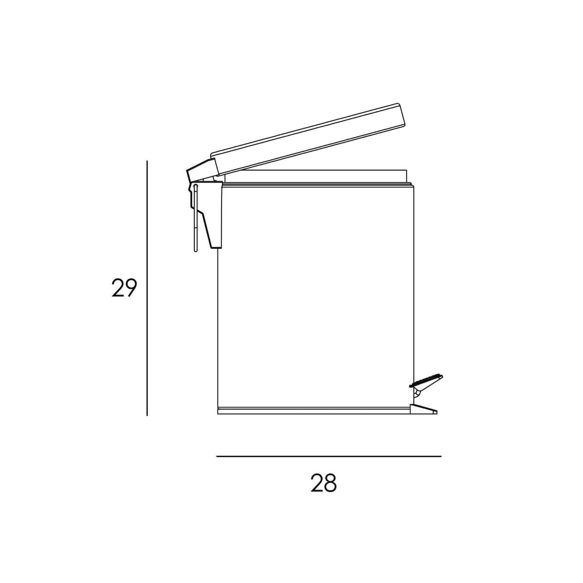 Cubo de pedal 5 L soft close acabado cromo - Imagen 2