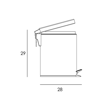 Cubo de pedal 5 L soft close acabado cromo - Imagen 2