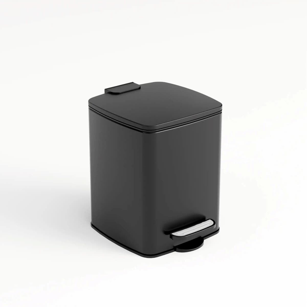 Cubo de pedal 5 L soft close acabado negro mate - Imagen 1