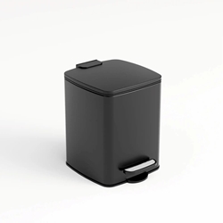 Cubo de pedal 5 L soft close acabado negro mate - Imagen 1