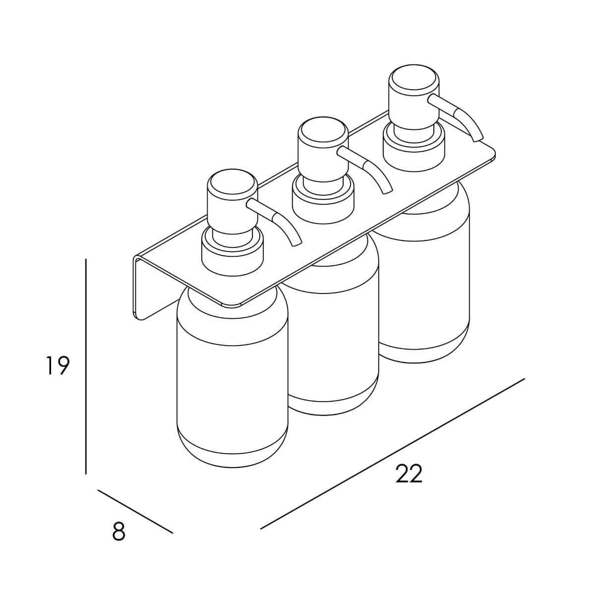 Dispensador triple de pared acabado blanco mate - Imagen 2