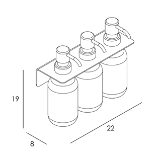Dispensador triple de pared acabado negro mate - Imagen 2