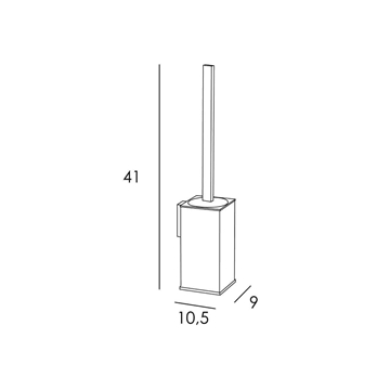 Escobillero de pared serie NATURA acabado madera y cromo - Imagen 2