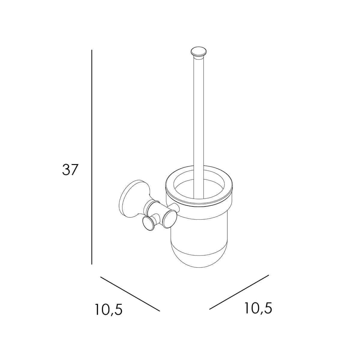 Escobillero de pared serie NOA acabado latón envejecido - Imagen 2