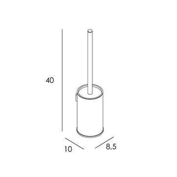Escobillero de pared serie PUNT acabado cromo - Imagen 2