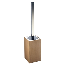 Escobillero de suelo serie NATURA acabado madera y cromo - Imagen 1