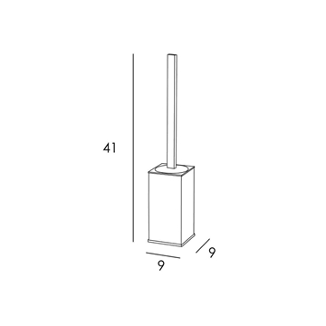 Escobillero de suelo serie NATURA acabado madera y cromo - Imagen 2