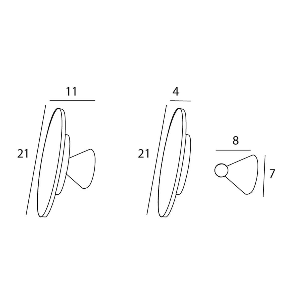 Espejo a pared con ventosa + iman acabado blanco - Imagen 2