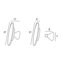 Espejo a pared con ventosa + iman acabado negro mate - Imagen 2