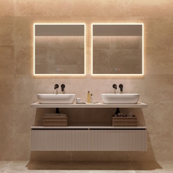 Espejo cuadrado LED luz en marco iluminado modelo BOSTON - Imagen 1