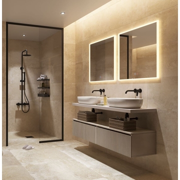 Espejo cuadrado LED luz en marco iluminado modelo BOSTON - Imagen 2