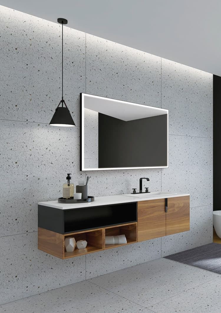 Espejo cuadrado LED luz frontal a través del arenado modelo SUIZA 140 X 60 cm - Imagen 1