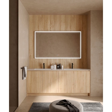 Espejo cuadrado LED luz frontal a través del arenado modelo SUIZA 140 X 60 cm - Imagen 2