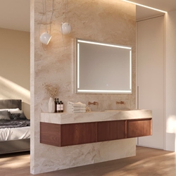 Espejo cuadrado LED luz frontal a través del arenado modelo VIENA - Imagen 2