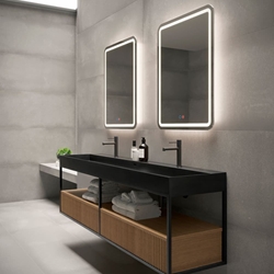 Espejo cuadrado LED luz retroiluminada con salida frontal modelo GRECIA 60x80 cm - Imagen 1