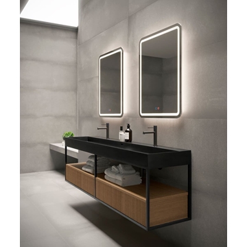 Espejo cuadrado LED luz retroiluminada con salida frontal modelo GRECIA 60x80 cm - Imagen 1