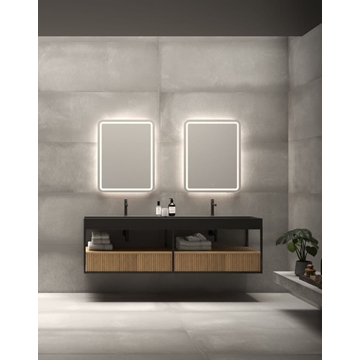 Espejo cuadrado LED luz retroiluminada con salida frontal modelo GRECIA 60x80 cm - Imagen 2