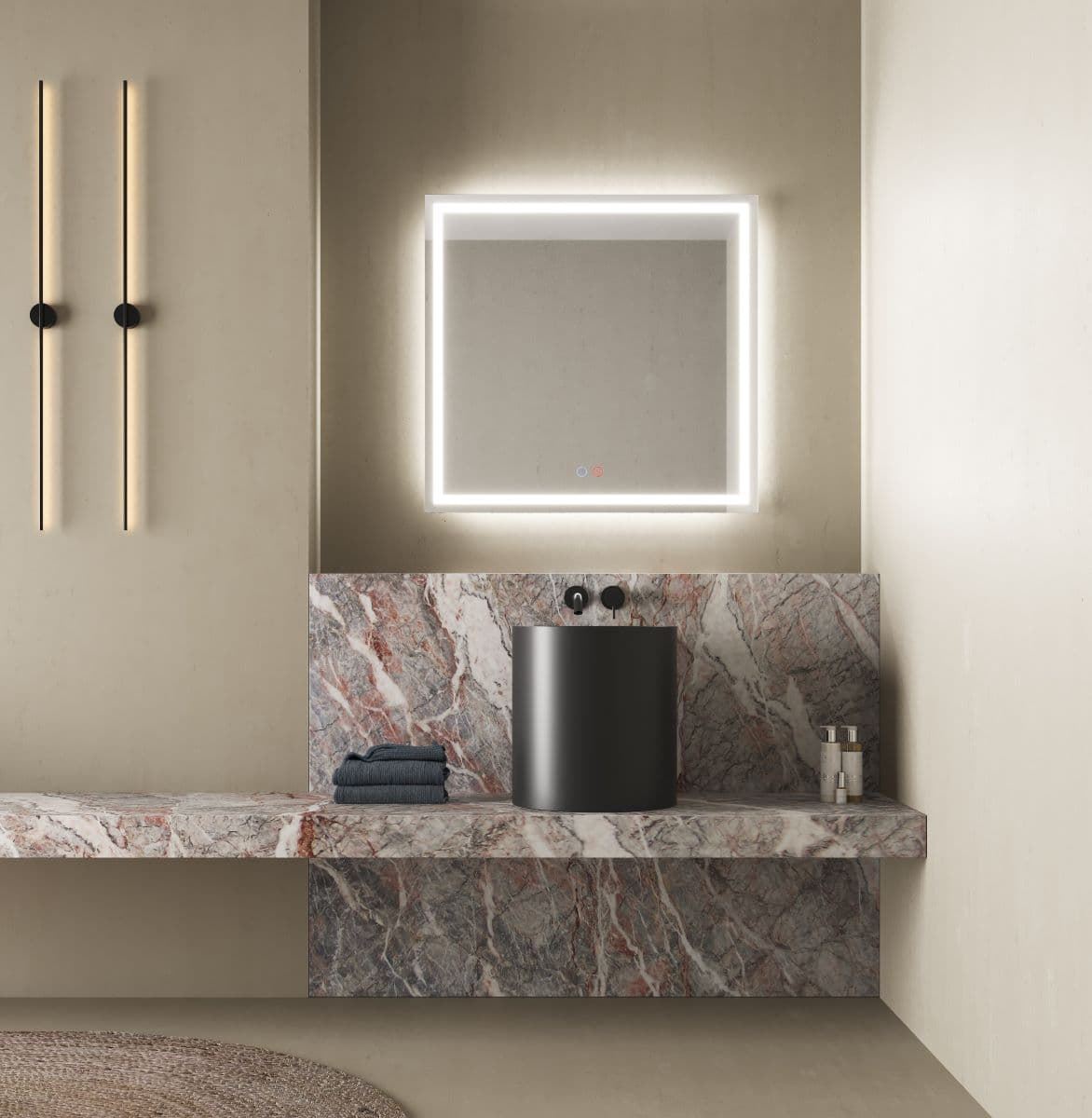 Espejo cuadrado LED luz retroiluminada con salida frontal modelo HOLANDA 60X80 cm - Imagen 2