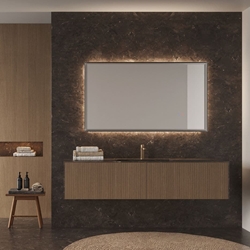 Espejo cuadrado LED luz retroiluminada modelo CALIFORNIA negro mate - Imagen 1