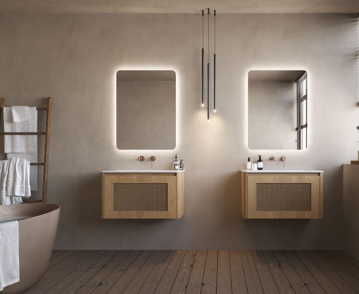 Espejo cuadrado LED luz retroiluminada modelo DINAMARCA - Imagen 1