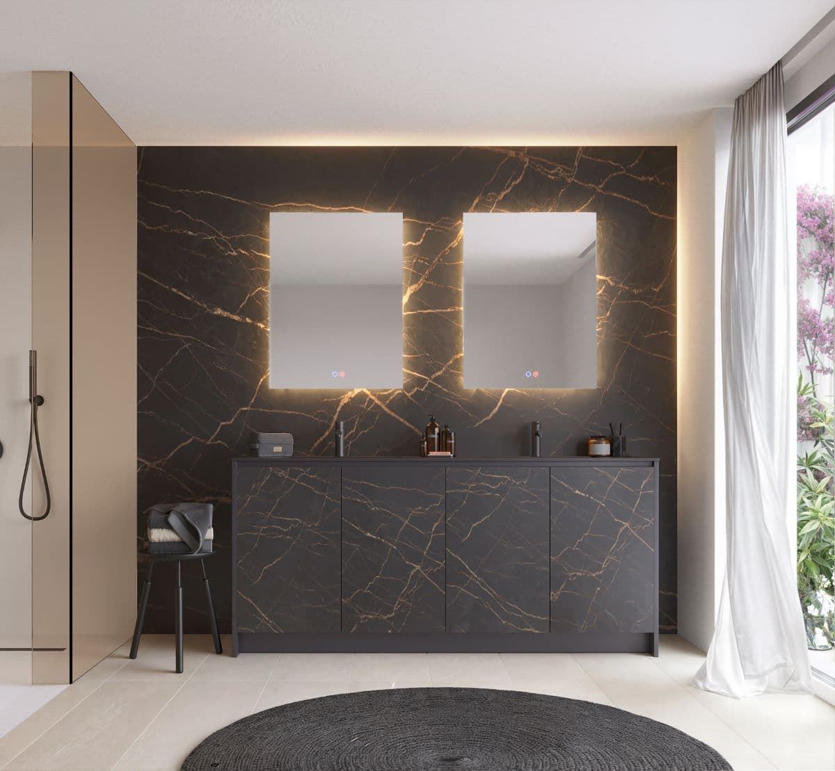 Espejo cuadrado LED luz retroiluminada modelo ITALIA - Imagen 2