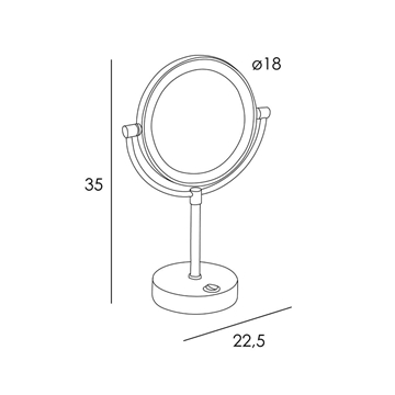 Espejo de aumento 5x sobremesa acabado cromo - Imagen 2