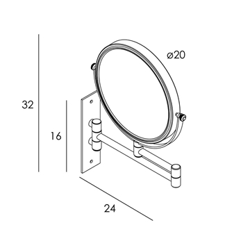 Espejo de pared aumento 5x acabado cromo - Imagen 2