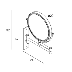 Espejo de pared aumento 5x acabado negro mate - Imagen 2