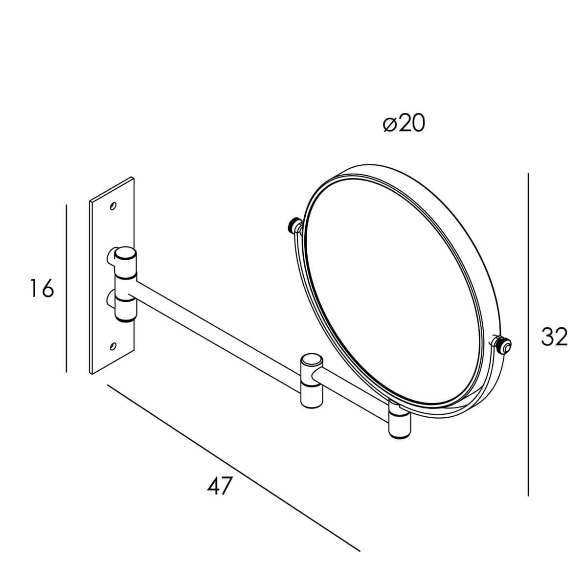 Espejo de pared aumento 5x acabado negro mate - Imagen 3