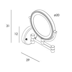 Espejo de pared aumento 5x con luz acabado cromo - Imagen 2