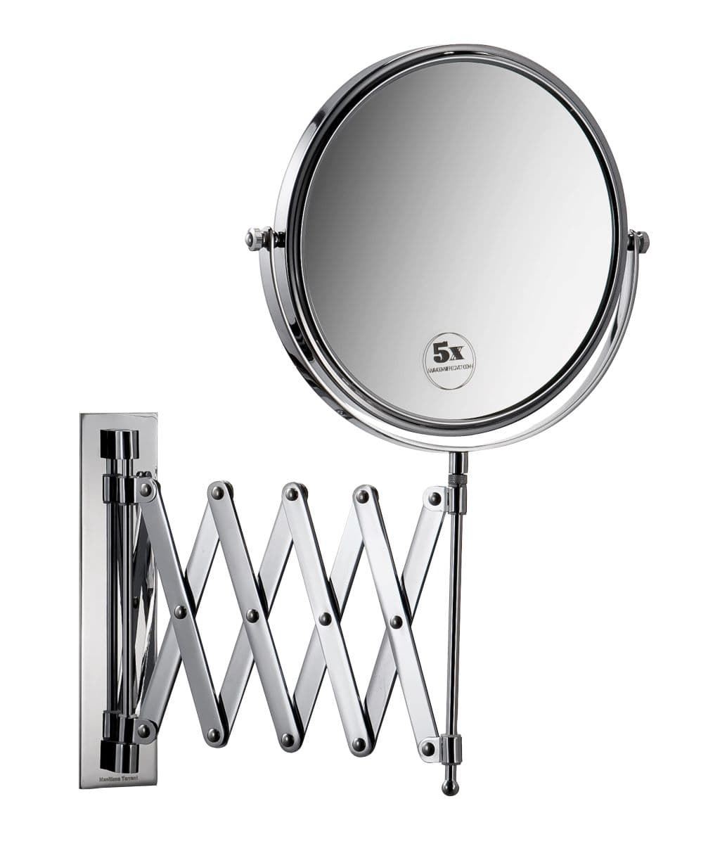 Espejo de pared aumento 5x extensible acabado cromo - Imagen 1