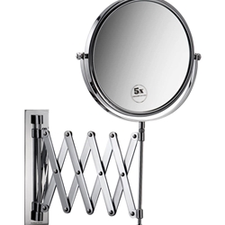 Espejo de pared aumento 5x extensible acabado cromo - Imagen 1