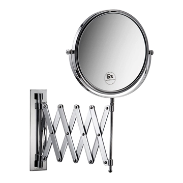 Espejo de pared aumento 5x extensible acabado cromo - Imagen 1