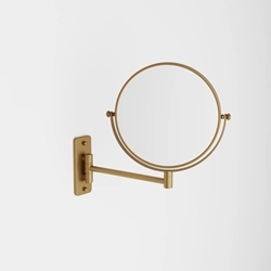 Espejo de pared con aumento 5x acabado oro cepillado - Imagen 1