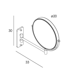 Espejo de pared con aumento 5x acabado oro cepillado - Imagen 2