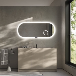 Espejo elíptico LED luz en marco modelo INDIANA 140X70 cm con espejo de aumento x3 - Imagen 2
