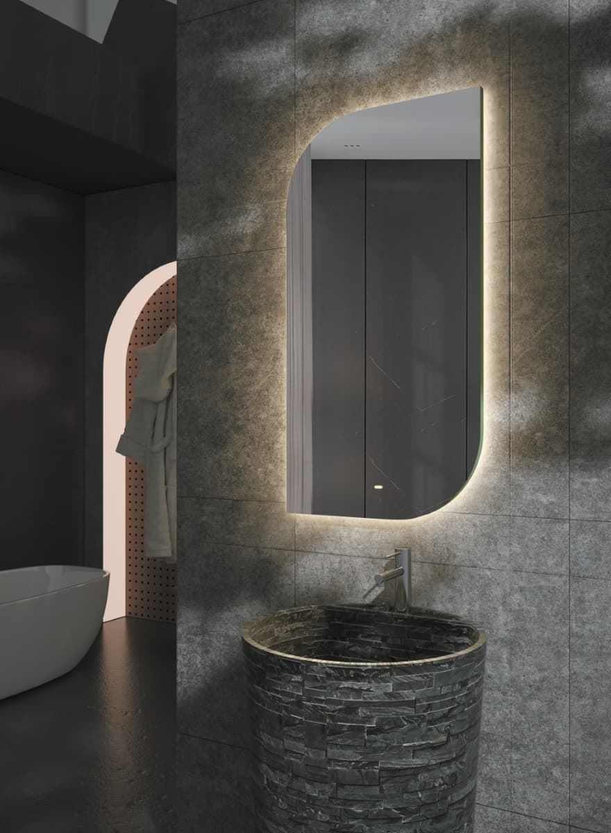 Espejo elíptico LED luz retroiluminada modelo CARDIFF 60X110 CM - Imagen 2