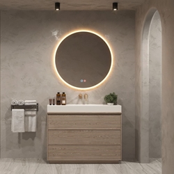 Espejo LED luz en marco iluminado modelo ATENAS diámetro 80 cm - Imagen 1