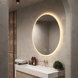 Espejo LED luz en marco iluminado modelo ATENAS diámetro 80 cm - Imagen 2