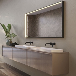 Espejo LED luz perimetral en el interior del marco modelo ABILITY negro mate - Imagen 1