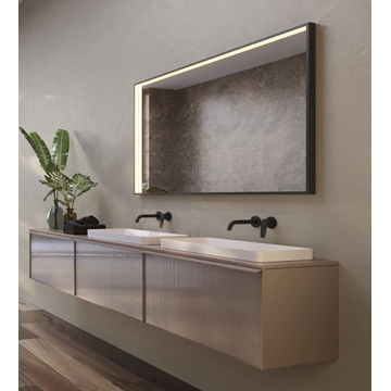 Espejo LED luz perimetral en el interior del marco modelo ABILITY negro mate - Imagen 1